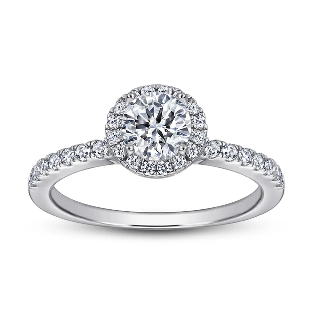 MuShan Jewelry 925 Sterling Silver Ring Wedding Band High Carbon Diamond Wedding Bridal Party Cocktail Women Rings Fine Jewelry