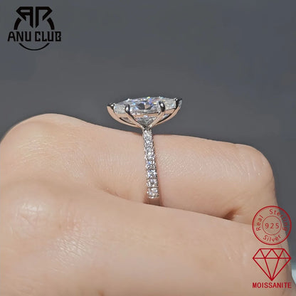 MUHAN Luxury Jewelry  925 Sterling Silver Ring Wedding Band  Women GRA Certificate Moissanite Diamond Rings D Color Fine Jewelry