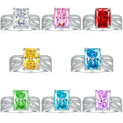 MuShan Jewelry 925 Sterling Silver Ring Wedding Band High Carbon Diamond Minimalist Style  Her Gift Women Rings Fine Jewelry