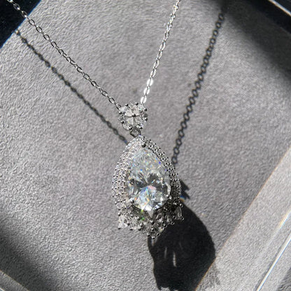 MuShan Luxury Jewelry 925 Sterling Silver Necklace 20IN Refined Star Moissanite Her 18K Gold Plated MST Patent GRA Certified