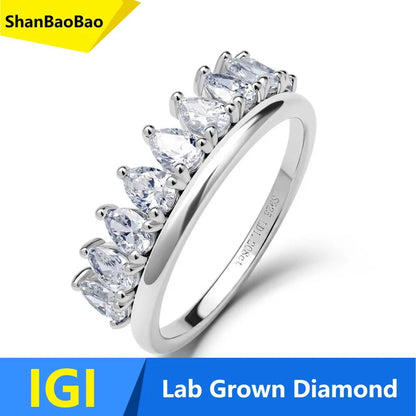 MUSHAN Custom Luxury Diamond Rings Jewelry IGI Certificated for Women 925 Sterling Silver Lab Grown Diamond Ring Band HPHT CVD
