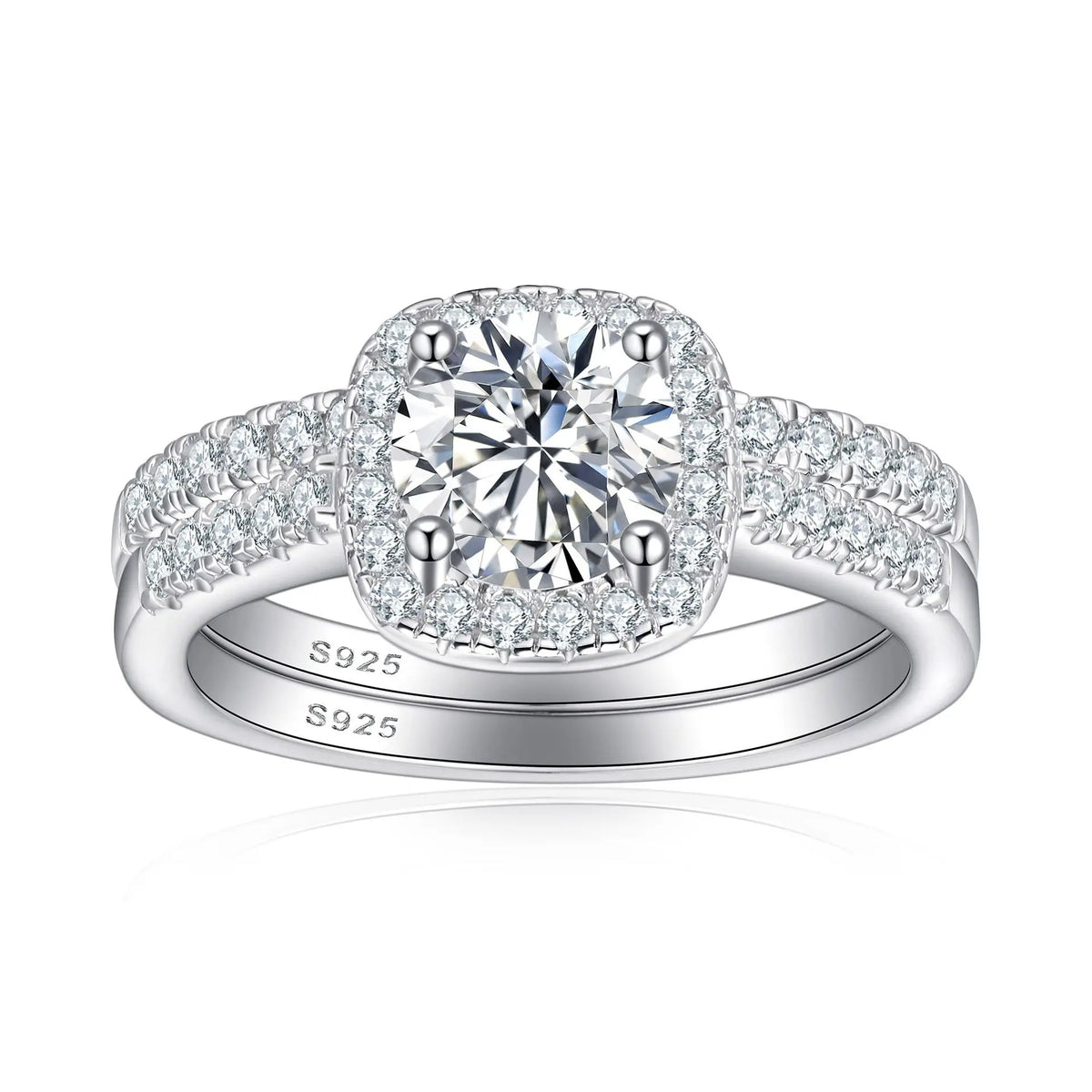 MuShan Jewelry 925 Sterling Silver Ring Wedding Band High Carbon Diamond Bride Gift Elegant Jewelry Women Rings Fine Jewelry