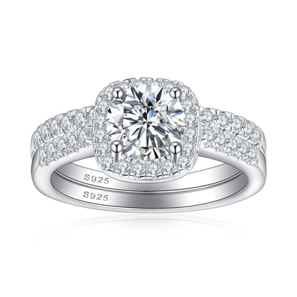 MuShan Jewelry 925 Sterling Silver Ring Wedding Band High Carbon Diamond Bride Gift Elegant Jewelry Women Rings Fine Jewelry