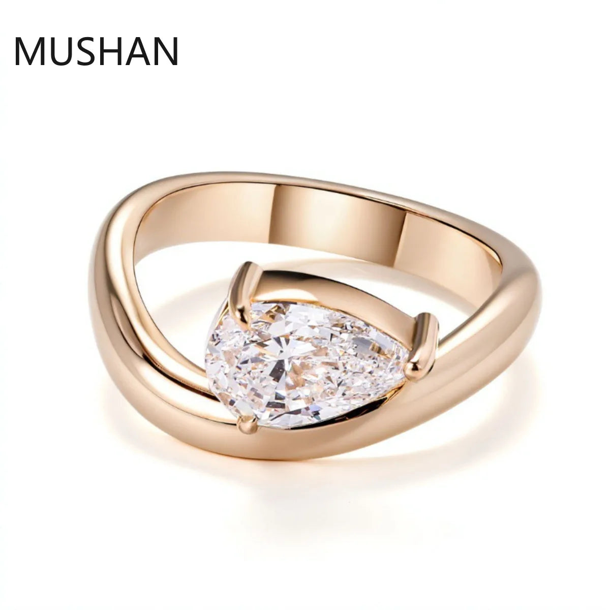 MUSHAN Luxury Custom 14K 18K Gold Rings Band Jewelry With Moissanite Diamond Lab Grown Gemstones Diamond Wedding Ring For Women