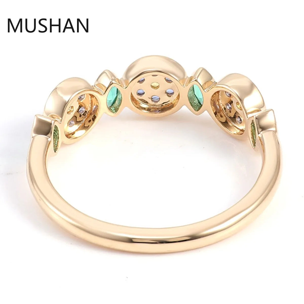 MUSHAN Luxury Custom 14K 18K Gold Rings Band Jewelry With Moissanite Diamond Lab Grown Gemstones Diamond Wedding Ring For Women