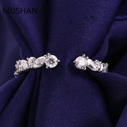 MUSHAN Luxury Custom 14K 18K Gold Rings Band Jewelry With Moissanite Diamond Lab Grown Gemstones Diamond Wedding Ring For Women