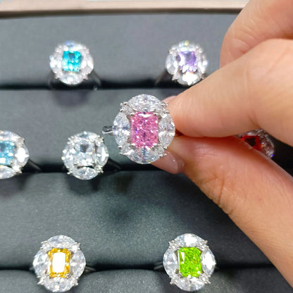 Bague de mariage MuShan Jewelry en argent sterling 925 avec diamant à haute teneur en carbone, cadeau de Noël, cadeau pour elle, bagues pour femmes, joaillerie fine