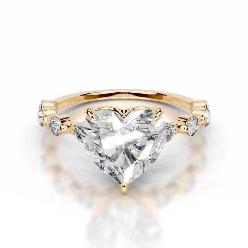 Mushan Luxury Jewelry S 925 Sterling Silver Set With Moissanite D Color 2 Ct Wedding Ring With Certificate Light Luxury Ring