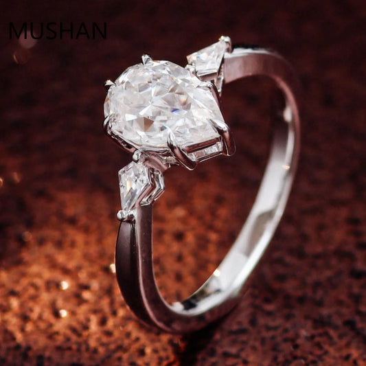 MUSHAN Luxury Custom 14K 18K Gold Rings Band Jewelry With Moissanite Diamond Lab Grown Gemstones Diamond Wedding Ring For Women