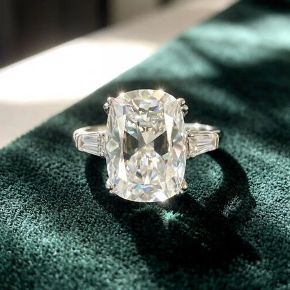Bague MUSHAN Luxury Jewelry en argent sterling 925 pour femme, diamant moissanite taille émeraude certifié GRA, couleur D, bijou de luxe
