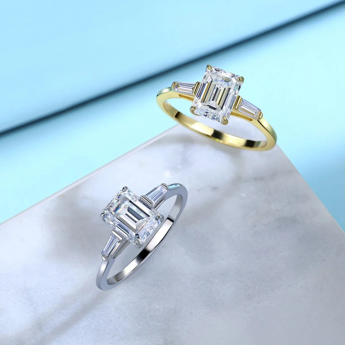 MUSHAN Luxury Jewelry 925 Sterling Silver Ring Band Women GRA Certificated Moissanite Diamond Emerald D Color Rings Fine Jewelry