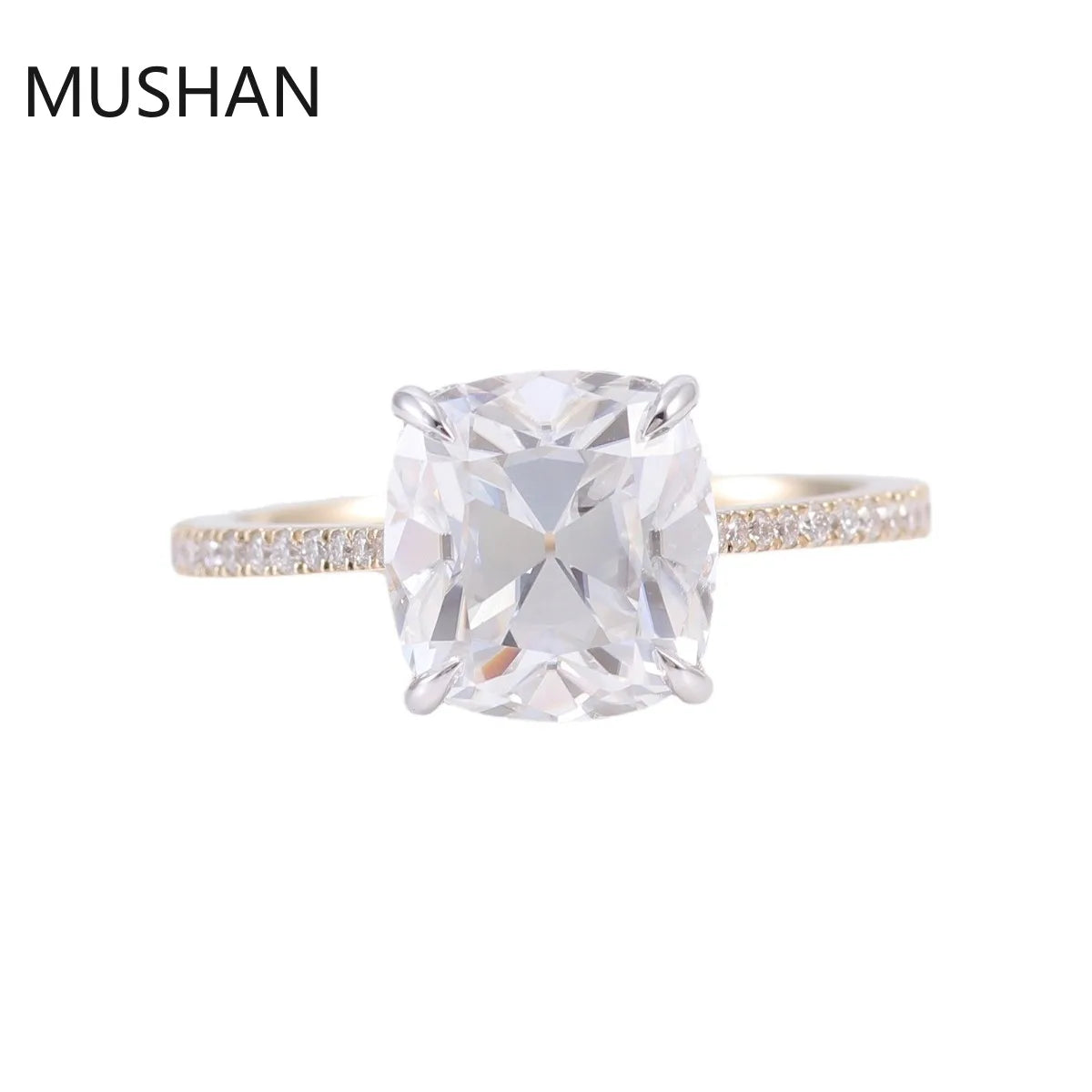 MUSHAN Luxury Custom 14K 18K Gold Rings Band Jewelry With Moissanite Diamond Lab Grown Gemstones Diamond Wedding Ring For Women