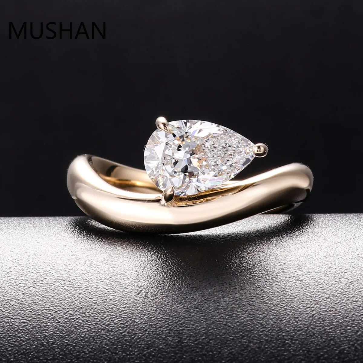 MUSHAN Luxury Custom 14K 18K Gold Rings Band Jewelry With Moissanite Diamond Lab Grown Gemstones Diamond Wedding Ring For Women