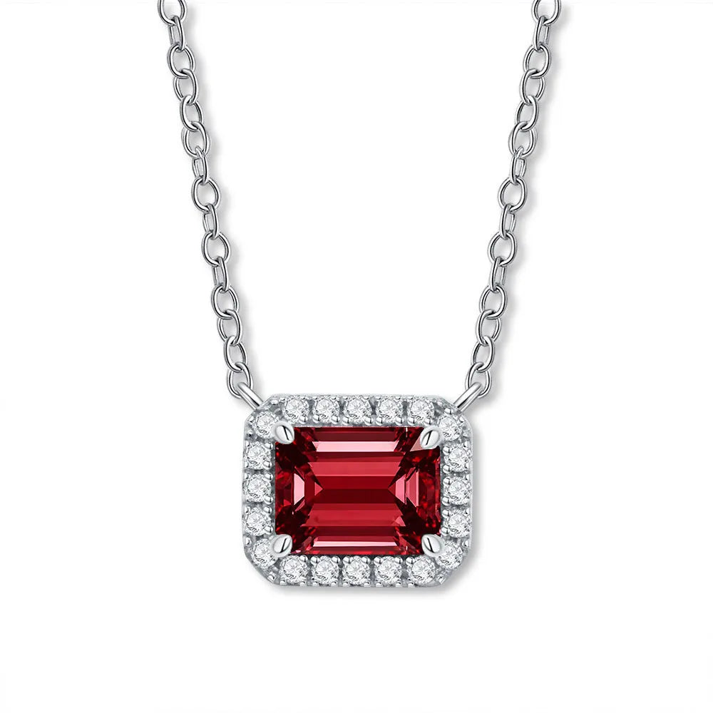 MUSHAN Bijoux de luxe pour femme, pendentif cube de sucre en argent sterling S925 avec diamant haut carbone, collier avec saphir et diamants