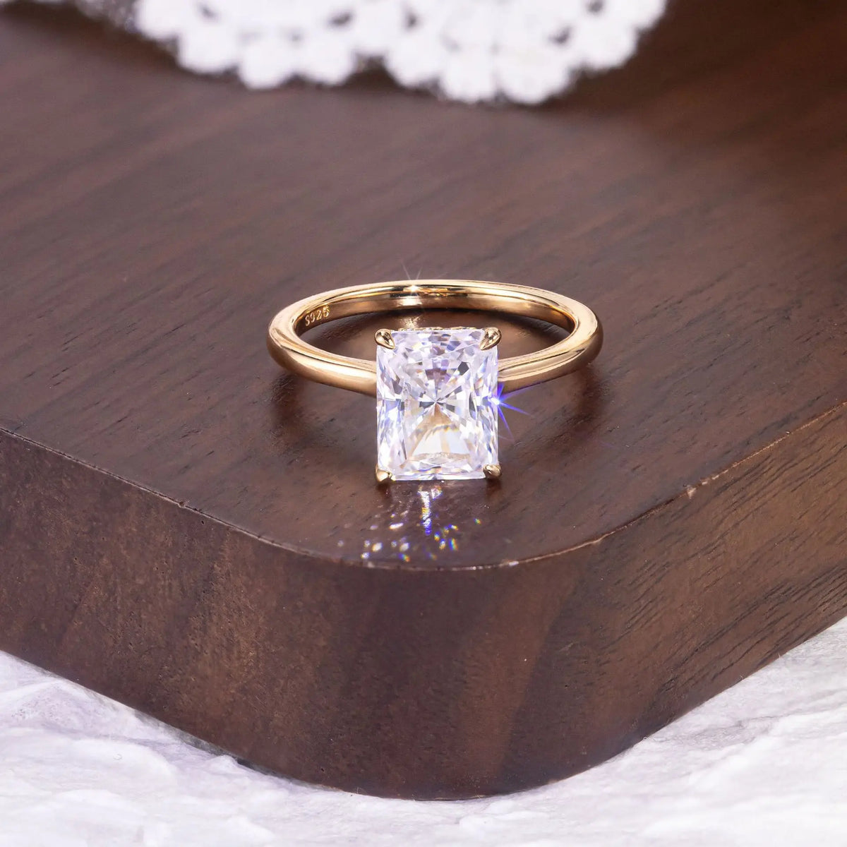 MuShan Designer Jewelry 925 Sterling Silver Ring VVS Moissanite Casual Ring for Wife 18K Real Gold Plated MST Patent Rings