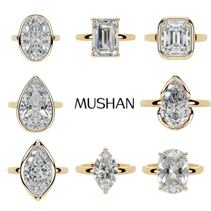 MUSHAN Luxury MST Series Jewelry 925 Sterling Silver Rings 2ct Moissanite Diamond Women Ring Bands GRA Certificate Fine Jewelry