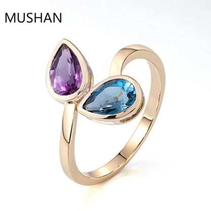 MUSHAN Luxury Custom 5x8mm Lab Grown Gemstones Ring Women Band GRC Certificated 10K 14K 18K Gold Rings Wedding Birthday Jewelry