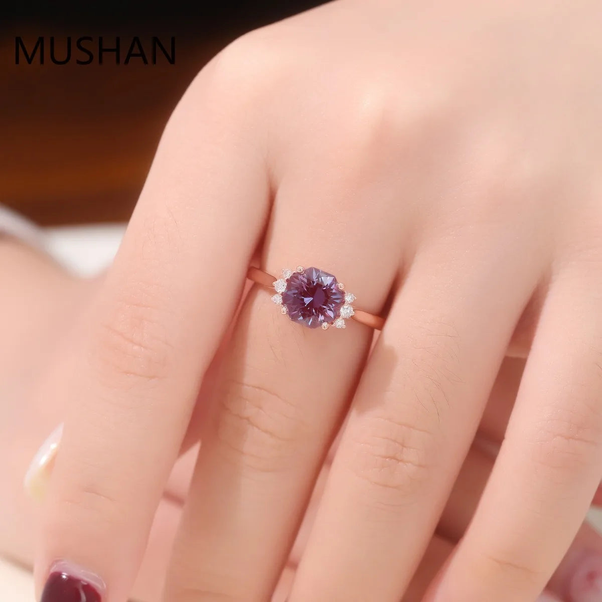 MUSHAN Luxury Custom 14K 18K Gold Rings Band Jewelry With Moissanite Diamond Lab Grown Gemstones Diamond Wedding Ring For Women