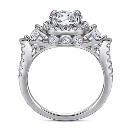 MuShan Jewelry 925 Sterling Silver Rings Bands Engagement Ring 5A Cubic Zirconia Valentine Delicate Anniversary  Women Gift