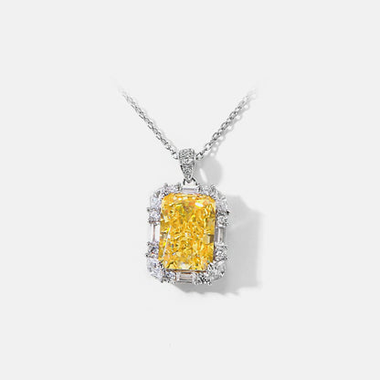 MuShan Jewelry 925 Sterling Silver Timeless Necklaces 7A Cubic Zirconia Engagement Anniversary Necklaces Pendant Women
