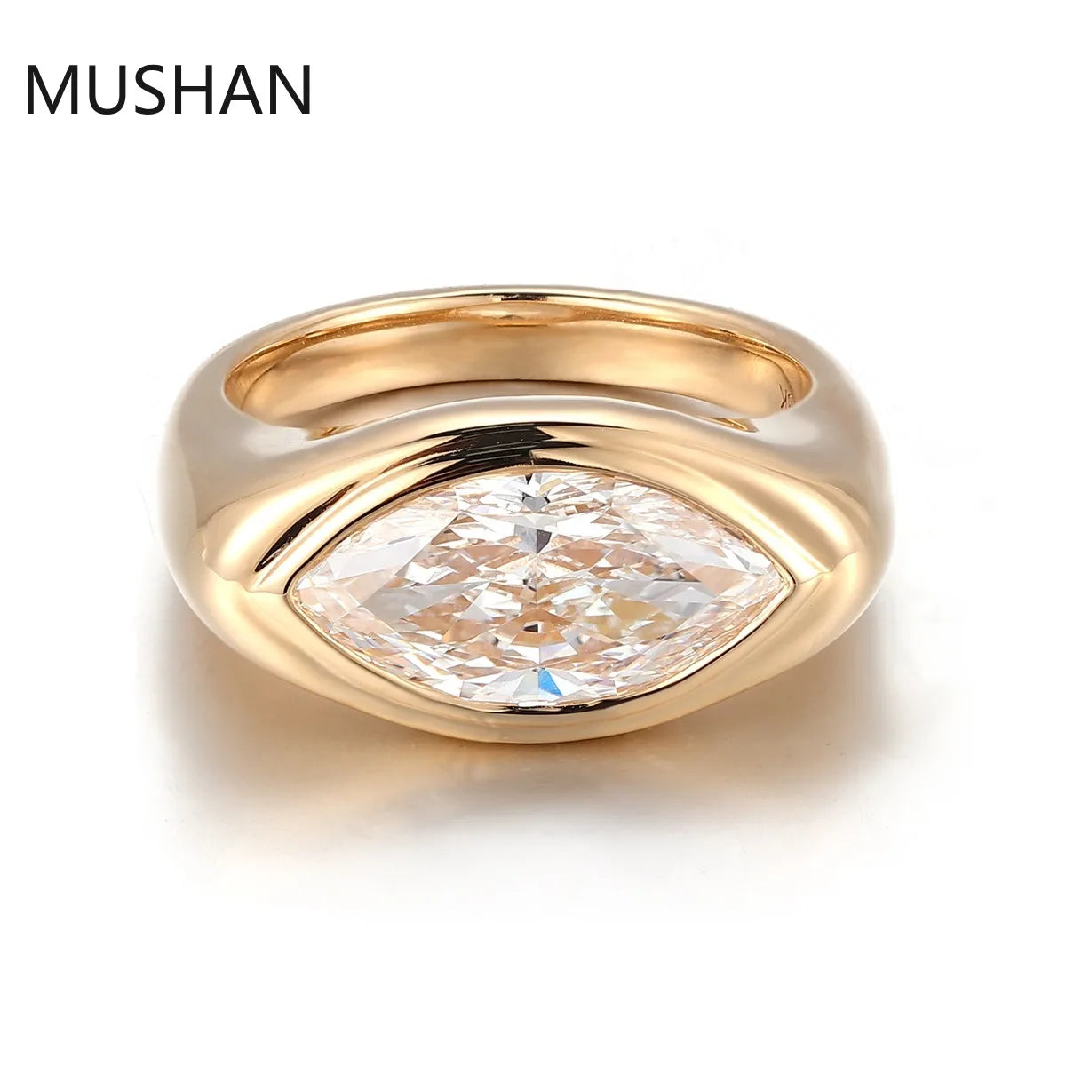 MUSHAN Luxury Custom 14K 18K Gold Rings Band Jewelry With Moissanite Diamond Lab Grown Gemstones Diamond Wedding Ring For Women