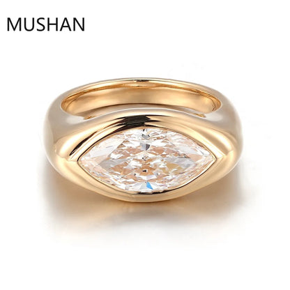 MUSHAN Luxury Custom 14K 18K Gold Rings Band Jewelry With Moissanite Diamond Lab Grown Gemstones Diamond Wedding Ring For Women