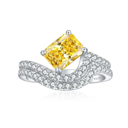 MuShan Jewelry 925 Sterling Silver Ring Wedding Band High Carbon Diamond Mother Day Gift Trendy Style Women Rings Fine Jewelry