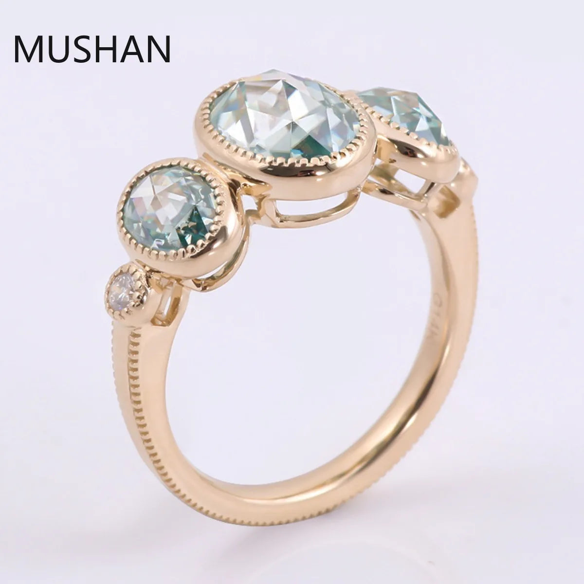 MUSHAN Luxury Custom 14K 18K Gold Rings Band Jewelry With Moissanite Diamond Lab Grown Gemstones Diamond Wedding Ring For Women