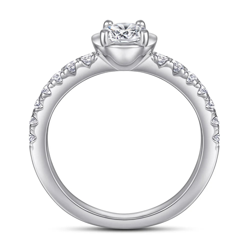 MuShan Jewelry 925 Sterling Silver Ring Wedding Band High Carbon Diamond  Her Gift Premium Jewelry Women Rings Fine Jewelry