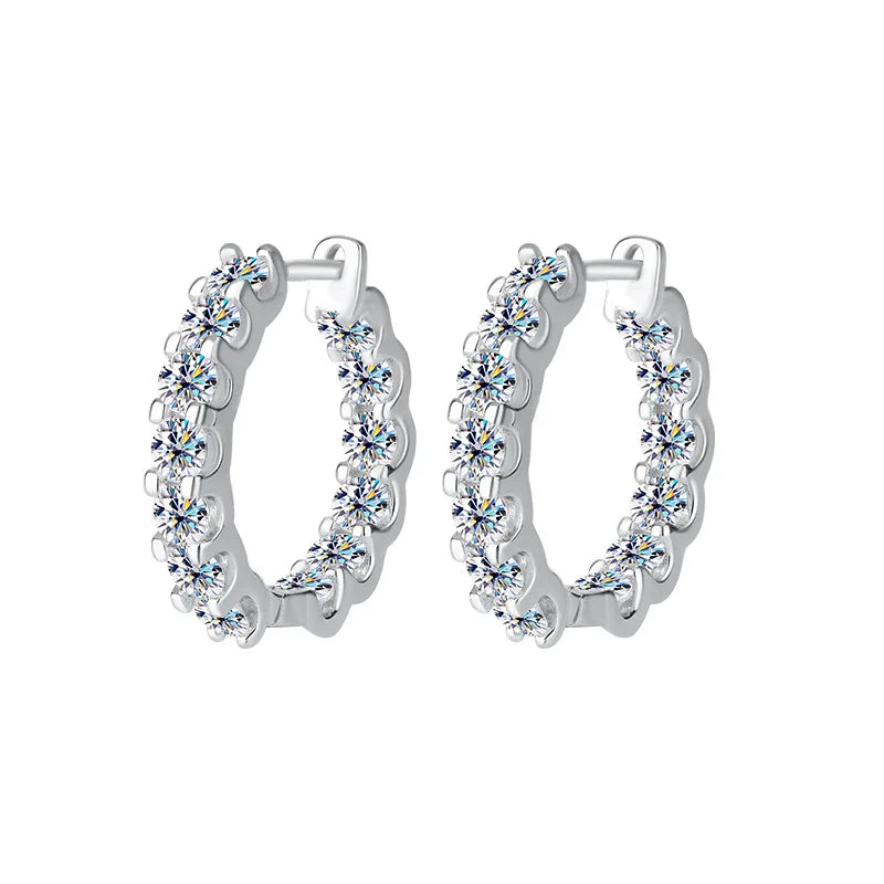 MuShan Luxury Jewelry 925 Sterling Silver Earrings Moissanite Diamond Dangle Wedding Ladies Real Gold Plated MST Patent Earring