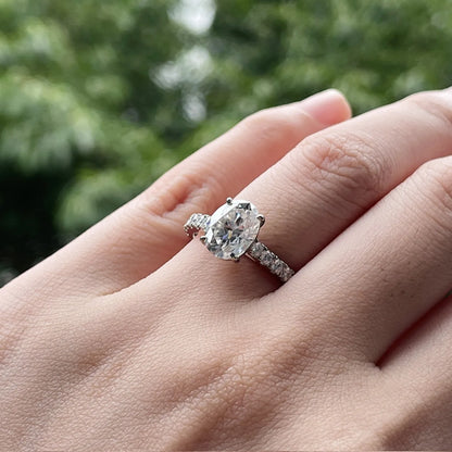 Anillo de compromiso de plata de ley 925 de MUHAN Luxury Jewelry, anillo de diamantes de moissanita con certificado GRA para mujer, color D, joyería fina