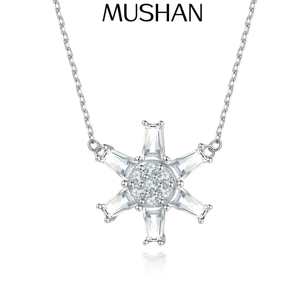 Collier MuShan Luxury Jewelry en argent sterling 925, solitaire en zircon 5A, bijou fantaisie pour femme, pendentif haut de gamme plaqué or véritable