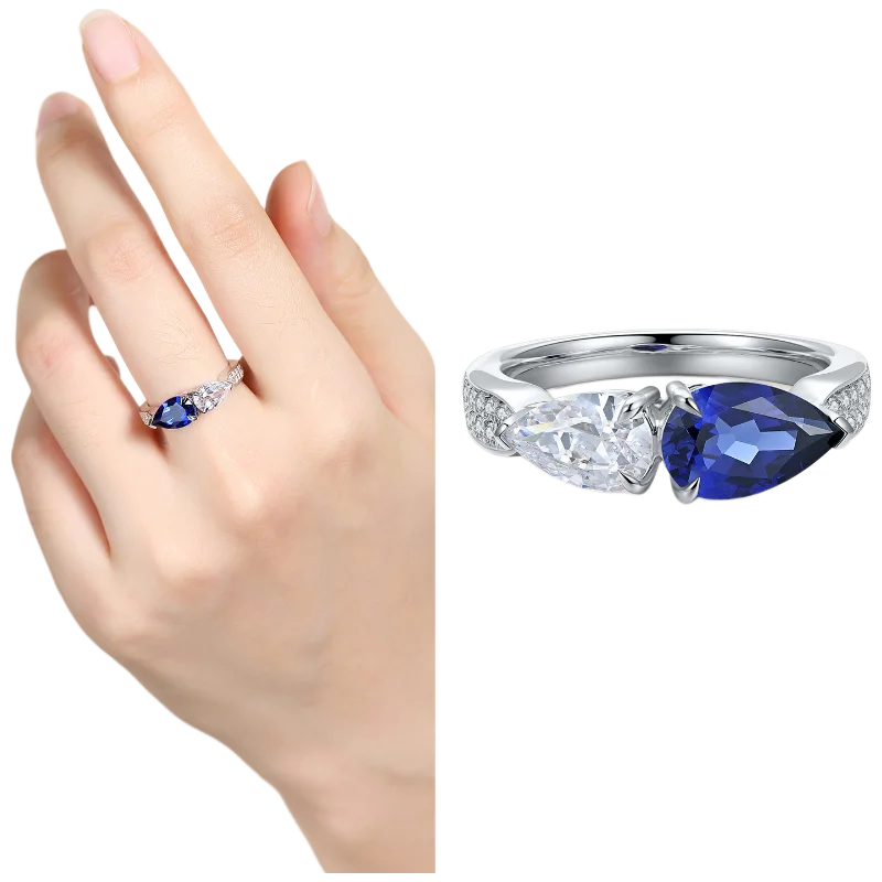 Bague MUSHAN personnalisée en argent sterling 925 avec émeraude bleue de laboratoire, ronde, pour mariage et fête, pour femme, plaquée or 18 carats, bague d'anniversaire