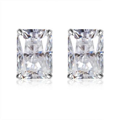 MUSHAN Brand Jewelry 925 Sterling Silver Stud Earrings 7ct 8*10 Ice Flower Gemstones Women Earrings Stud Fine Jewelry Accessory