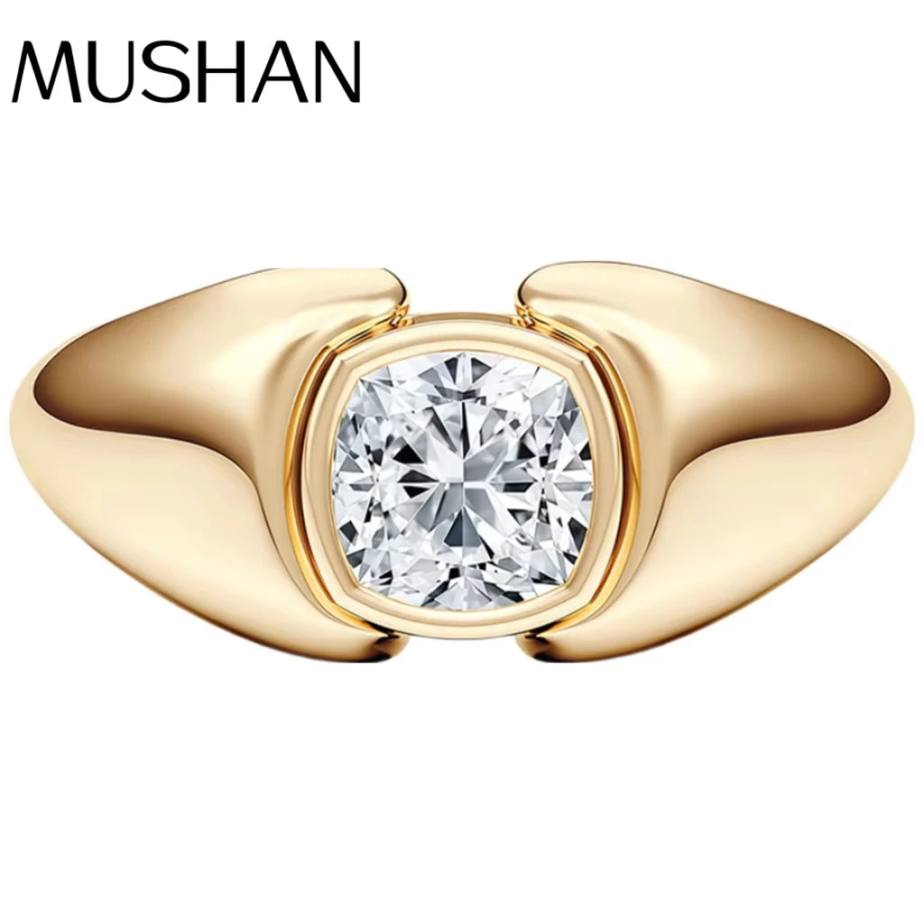 MUSHAN Custom Jewelry 925 Sterling Silver Ring Moissanite D Color VVS1 Designer Stunning Sparkle Princess Rings Diamond