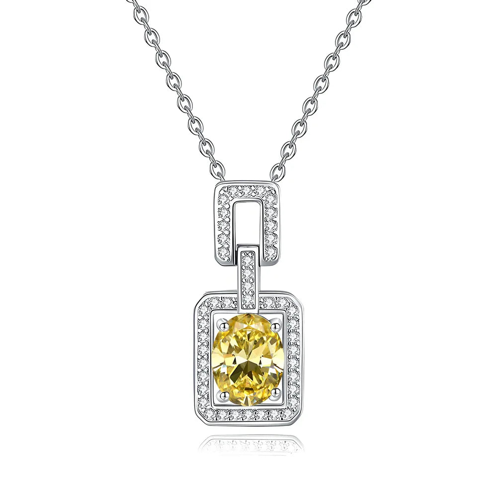MuShan Jewelry 925 Sterling Silver Necklace Pendant Chain HCD Diamonds Bachelorette Gift Daughter Gift Women Necklaces Jewelry