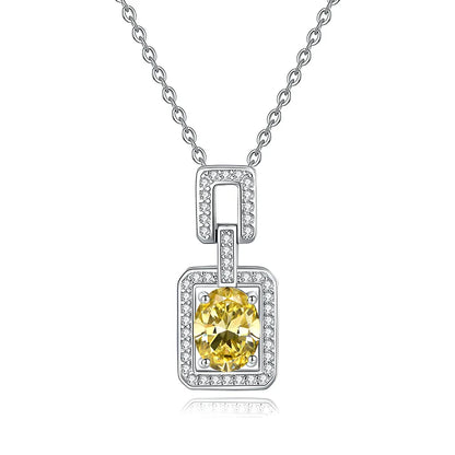 MuShan Jewelry 925 Sterling Silver Necklace Pendant Chain HCD Diamonds Bachelorette Gift Daughter Gift Women Necklaces Jewelry