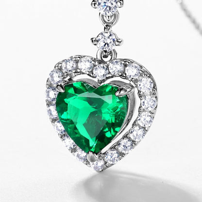 MUSHAN Luxury Jewelry 925 Sterling Silver Chain Pendant Necklace Lab Grown Emerald Ruby Gemstones Necklaces Pendants GRC Jewelry