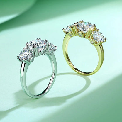 Anillo de compromiso de plata de ley 925 MUSHAN Luxury Jewelry para mujer, con diamante de moissanita, certificado GRA, color D, esmeralda, joyería fina