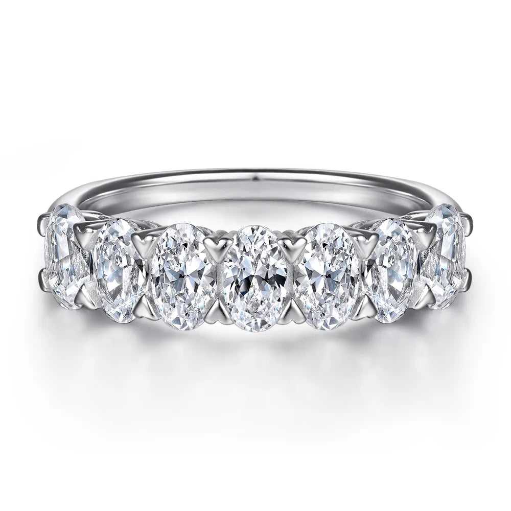Anillo de plata de ley 925 marca MuShan con circonita cúbica 5A estilo princesa para niñas, joyería fina chapada en rodio