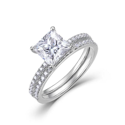 MuShan Brand Jewelry 925 Sterling Silver Rings Band Moissanite Diamond Rings Wedding D Color VVS1 Women MST Patent Fine Jewelry