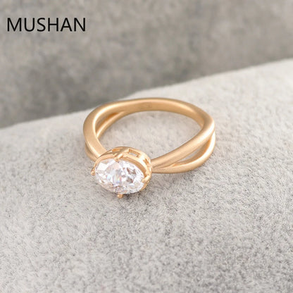 MUSHAN Luxury Custom 14K 18K Gold Rings Band Jewelry With Moissanite Diamond Lab Grown Gemstones Diamond Wedding Ring For Women