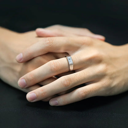 MuShan Jewelry 925 Sterling Silver Ring Wedding Band High Carbon Diamond Minimalist Style Gift  Her Women Rings Fine Jewelry