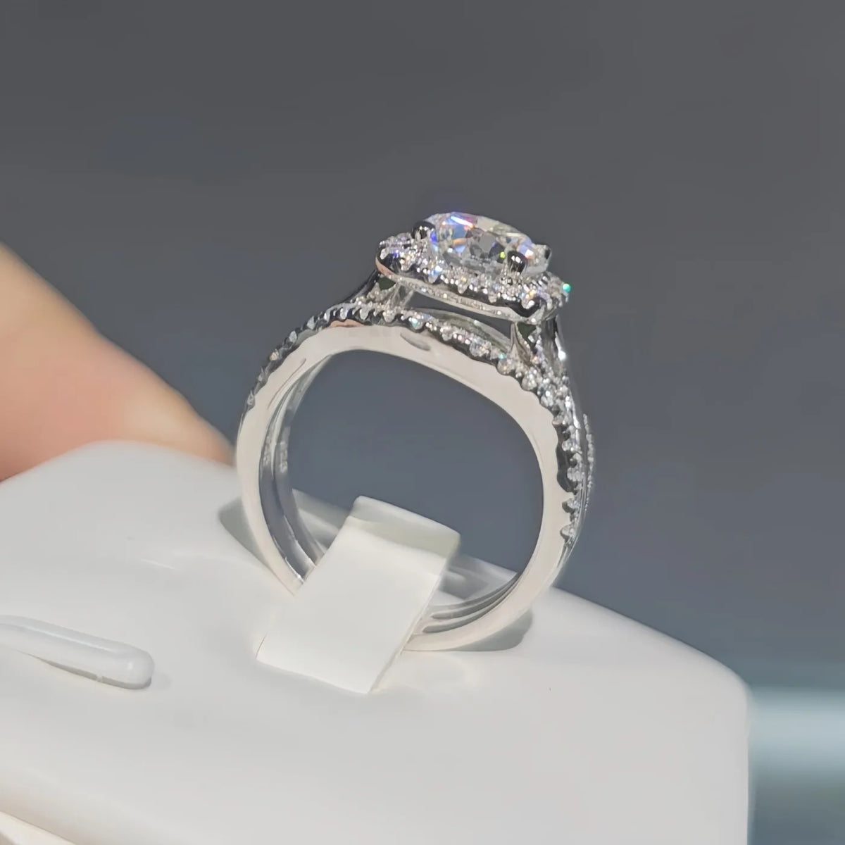 MUHAN Luxury Jewelry  925 Sterling Silver Ring Wedding Band  Women GRA Certificate Moissanite Diamond Rings D Color Fine Jewelry