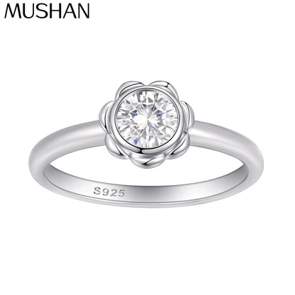 Bague de mariage MuShan Jewelry en argent sterling 925 avec diamant à haute teneur en carbone, cadeau pour fille ou petite amie, bague pour femme, bijou raffiné