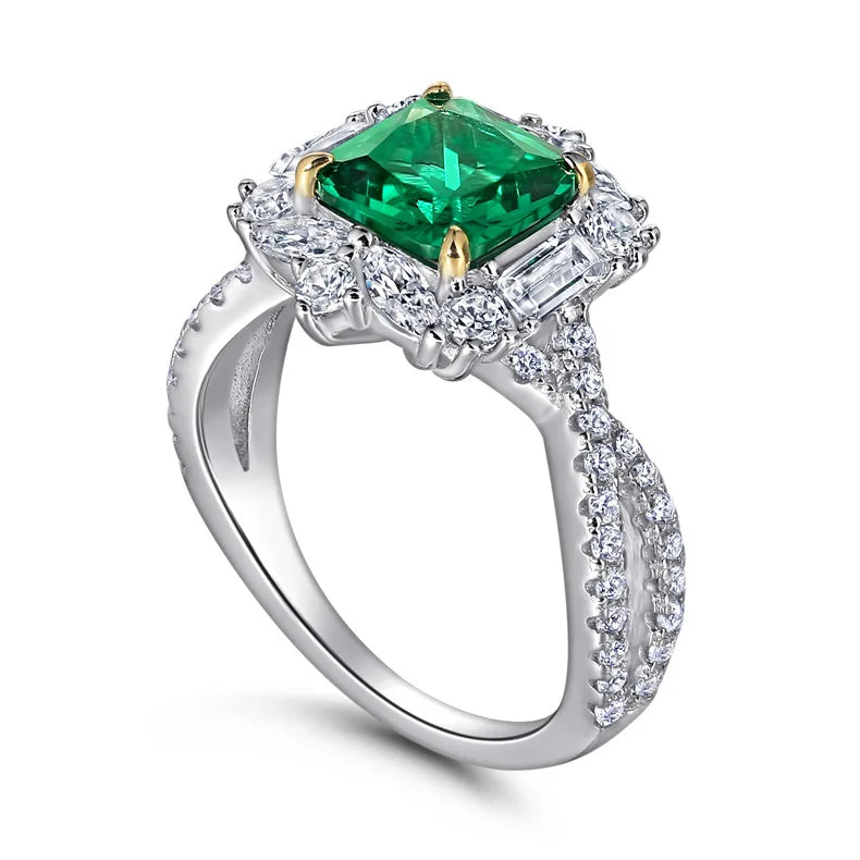 MuShan Jewelry 925 Sterling Silver Ring Wedding Band High Carbon Diamond Cocktail Party Elegant Style Women Rings Fine Jewelry