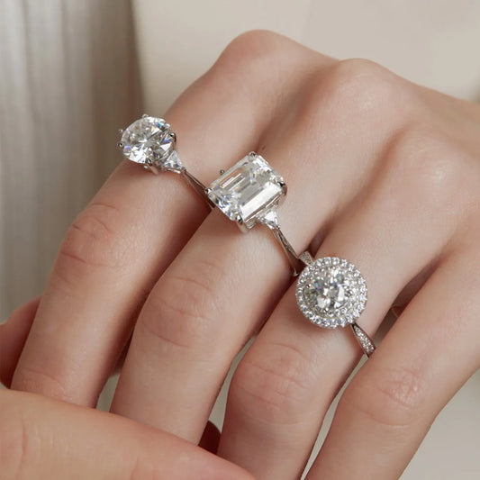 MUHAN Luxury Jewelry  925 Sterling Silver Ring Wedding Band  Women GRA Certificate Moissanite Diamond Rings D Color Fine Jewelry