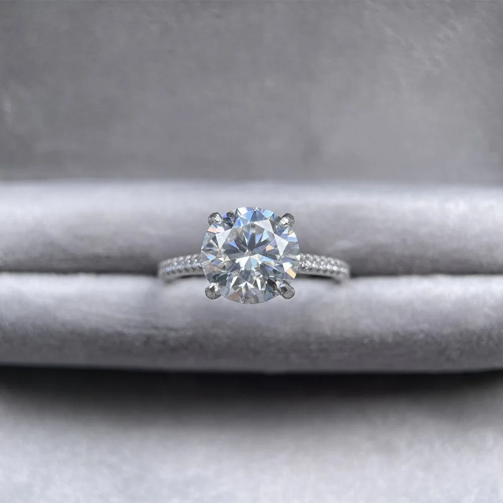 MUSHAN Luxury Jewelry 925 Sterling Silver Ring Band Women GRA Certificated Moissanite Diamond Emerald D Color Rings Fine Jewelry