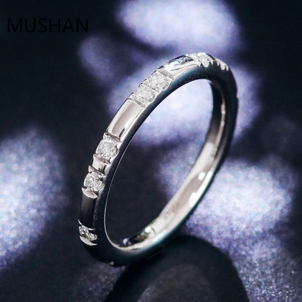MUSHAN Luxury Custom 14K 18K Gold Rings Band Jewelry With Moissanite Diamond Lab Grown Gemstones Diamond Wedding Ring For Women