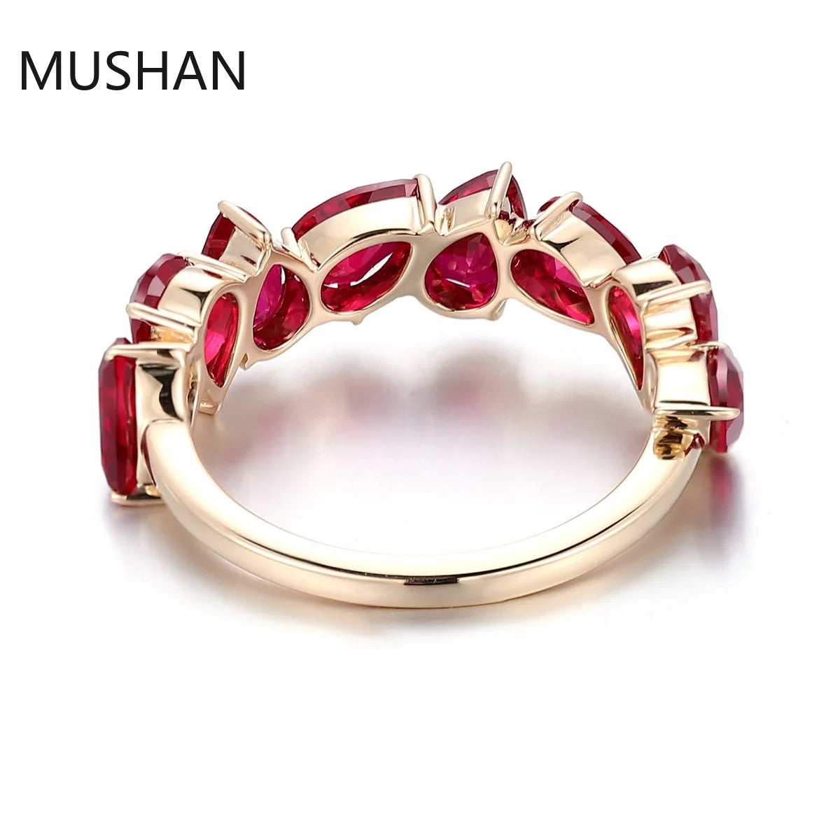 MUSHAN Luxury Custom 14K 18K Gold Rings Band Jewelry With Moissanite Diamond Lab Grown Gemstones Diamond Wedding Ring For Women